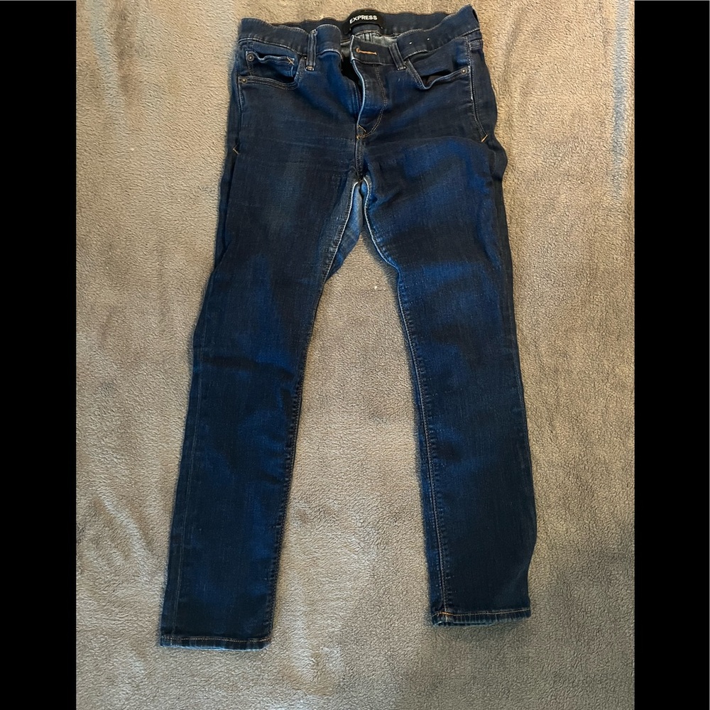 Express dark blue jeans. Boot cut